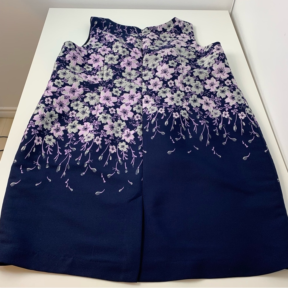 Talbots Navy Floral Sleeveless Shift Dress - Picture 10 of 10